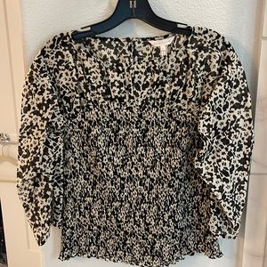 Rebecca Taylor smocked gauzy-cotton (voile) top